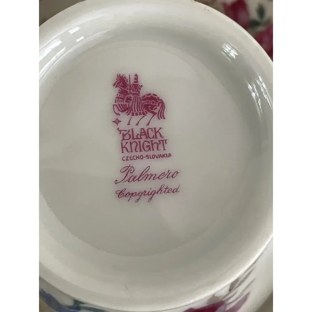 Black Knight Palmiero Vintage Teacup & Saucer Czech - FOR ONE SET Multi Avail